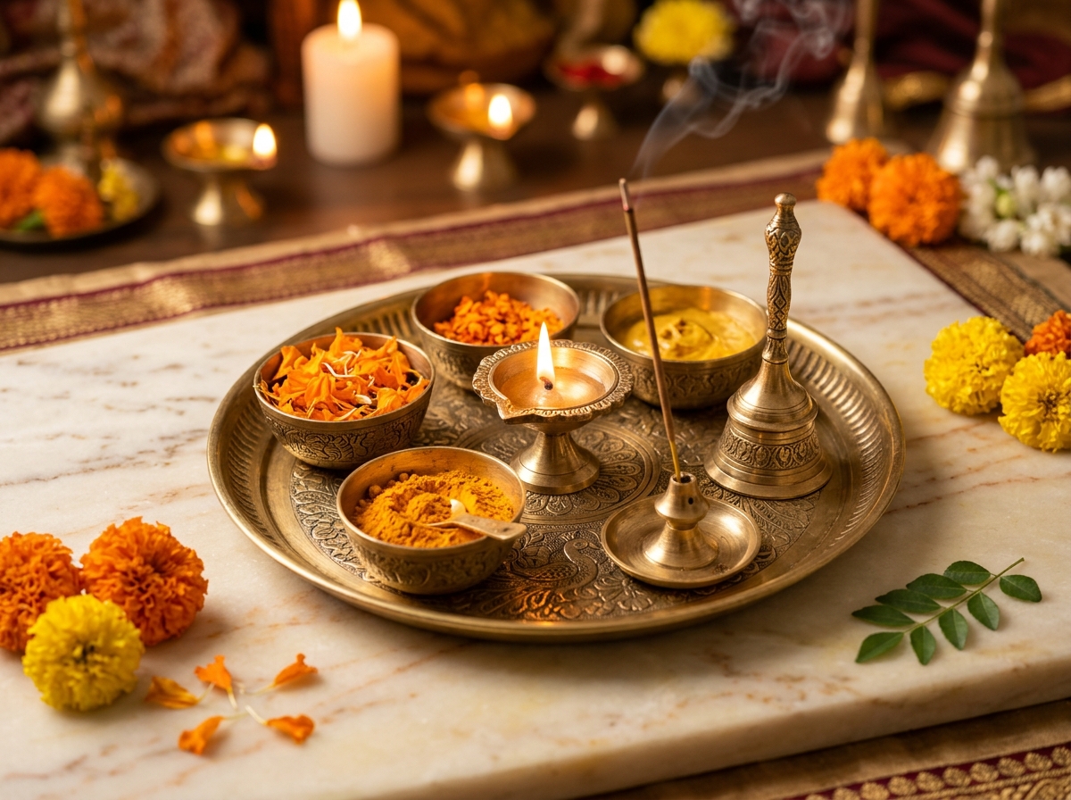 Brass Pooja Thali Set